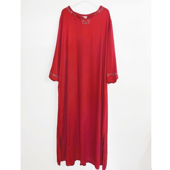Coldwater Creek Dresses & Skirts - Lagenlook Full length Red embroidered Maxi Dress Coldwater Creek Womens size 3X